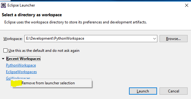 How To Delete Workspace From Eclipse Launcher Selection – ZParacha.com